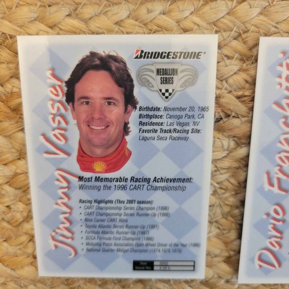 2002 Bridgestone First Edition Medallion Series Racing Complete Set 0f 5 - Picture 3 of 5